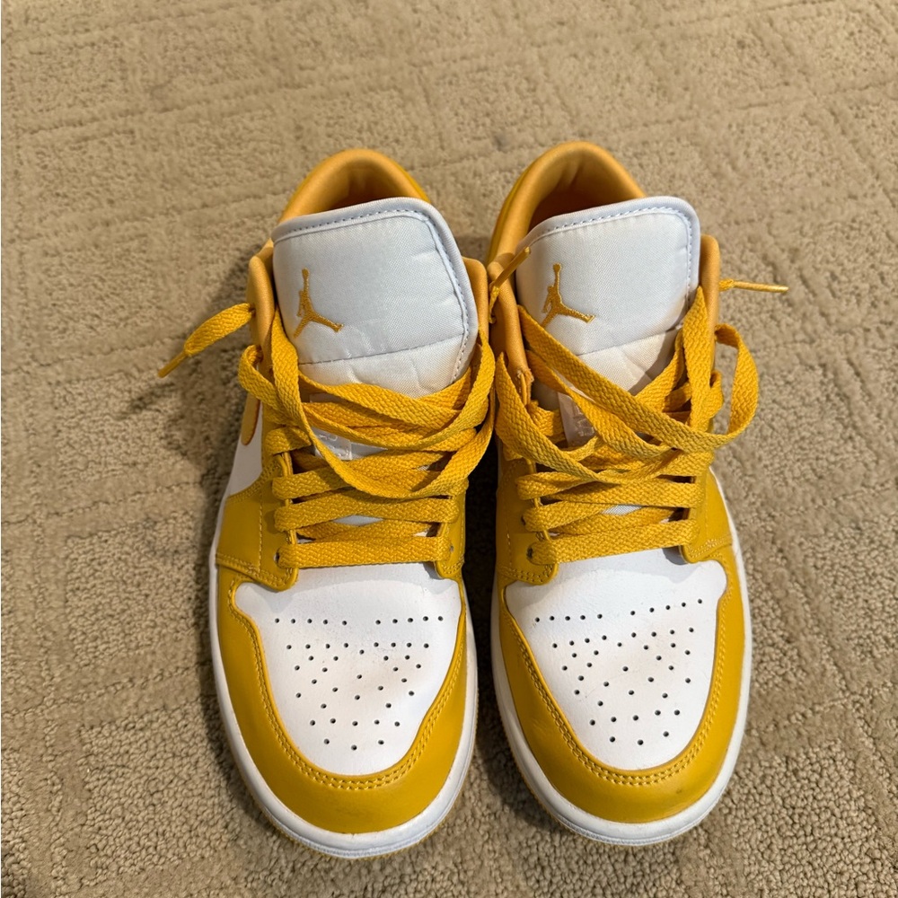 Kids Jordan Yellow and White Sneakers